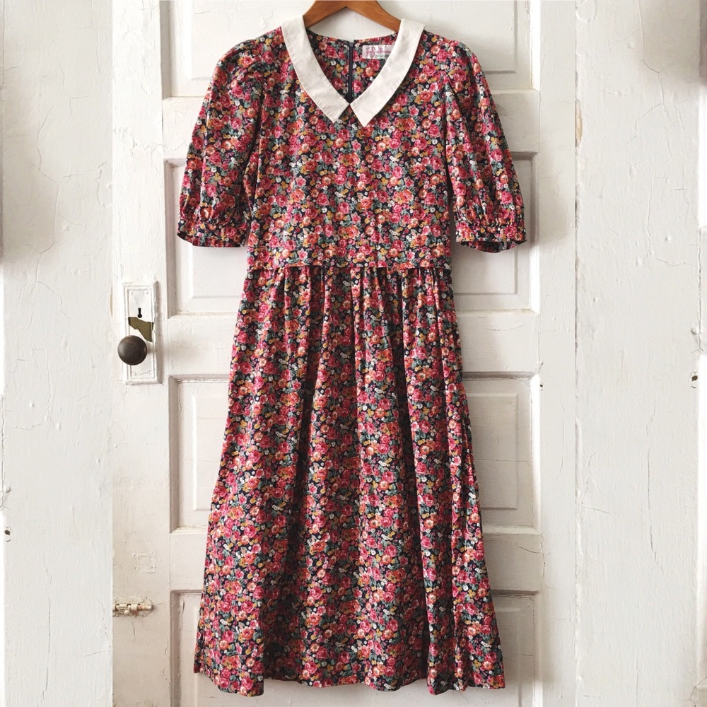 Vintage Floral Cotton Dress by Belle France